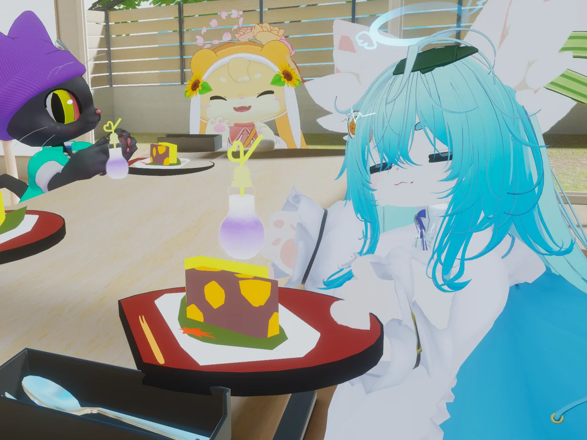 栗ようかんと芋ようかんを載せたお盆